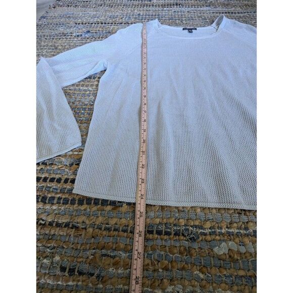 Eileen Fisher Pastel Blue Mesh L/S Top Large Sheer Fisherman - Picture 4 of 7